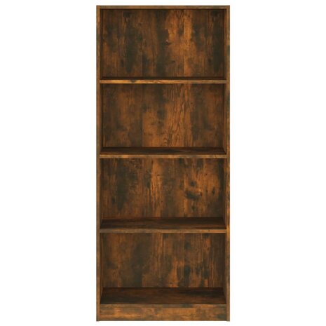 Boekenkast 4-laags 60x24x142 cm bewerkt hout gerookt eikenkleur 8720286976340 4