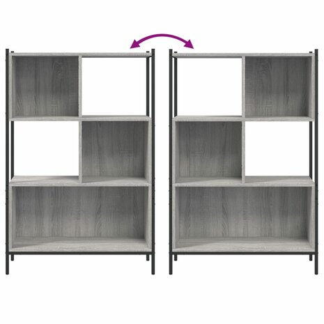 Boekenkast 72x28x109 cm bewerkt hout grijs sonoma eikenkleurig 8721012339378 8