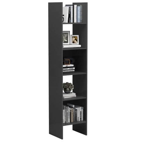 Boekenkast 40x35x180 cm bewerkt hout grijs 8720286352557 5