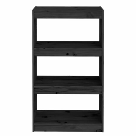 Boekenkast/kamerscherm 60x30x103,5 cm massief grenenhout zwart 8720286608678 5