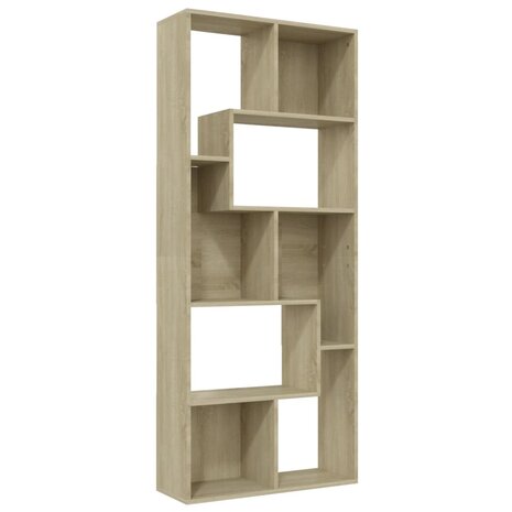 Boekenkast 67x24x161 cm bewerkt hout sonoma eikenkleurig 8719883915821 2