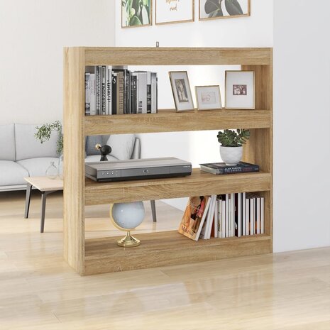 Boekenkast/kamerscherm 100x30x103 cm sonoma eikenkleurig 8720286843734 1