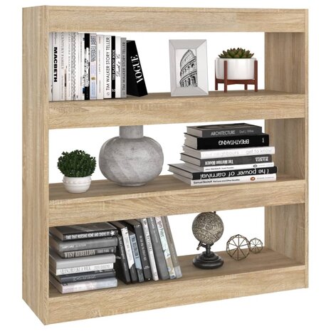 Boekenkast/kamerscherm 100x30x103 cm sonoma eikenkleurig 8720286843734 6