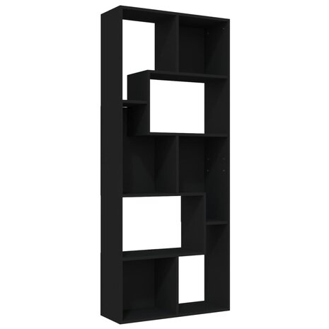 Boekenkast 67x24x161 cm bewerkt hout zwart 8719883915807 2