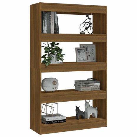 Boekenkast/kamerscherm 80x30x135 cm spaanplaat bruineikenkleur 8720286844533 4