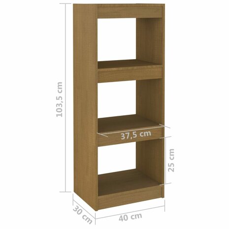 Boekenkast/kamerscherm 40x30x103,5 cm grenenhout honingbruin 8720286608418 8