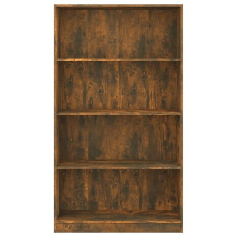 Boekenkast 4-laags 80x24x142 cm bewerkt hout gerookt eikenkleur 8720286976043 4