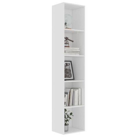 Boekenkast 40x30x189 cm bewerkt hout wit 8719883869476 3