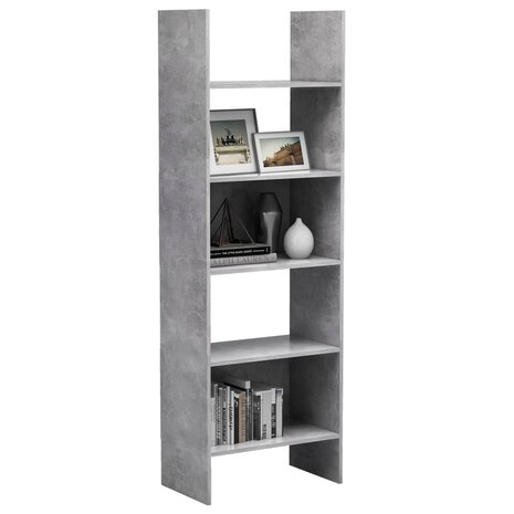 Boekenkast 60x35x180 cm bewerkt hout betongrijs 8720286352663 5