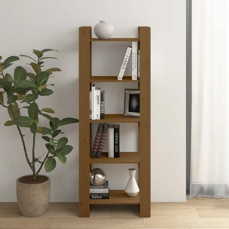 Boekenkast/kamerscherm 60x35x160 cm massief hout honingbruin 8720286905302 1