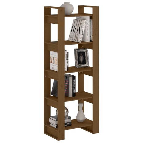 Boekenkast/kamerscherm 60x35x160 cm massief hout honingbruin 8720286905302 5