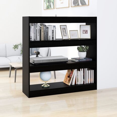 Boekenkast/kamerscherm 100x30x103 cm zwart 8720286843727 1