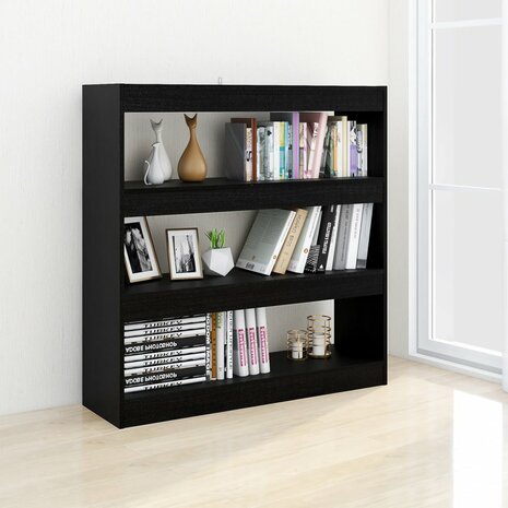 Boekenkast/kamerscherm 100x30x103 cm zwart 8720286843727 5