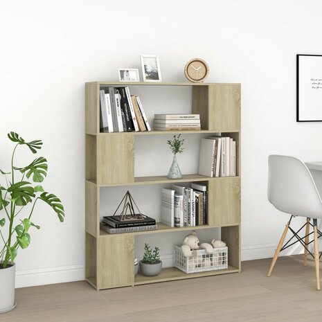 Boekenkast/kamerscherm 100x24x124 cm sonoma eikenkleurig 8720286651476 3