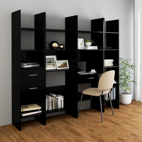 Boekenkast 40x35x180 cm bewerkt hout zwart 8720286352724 6