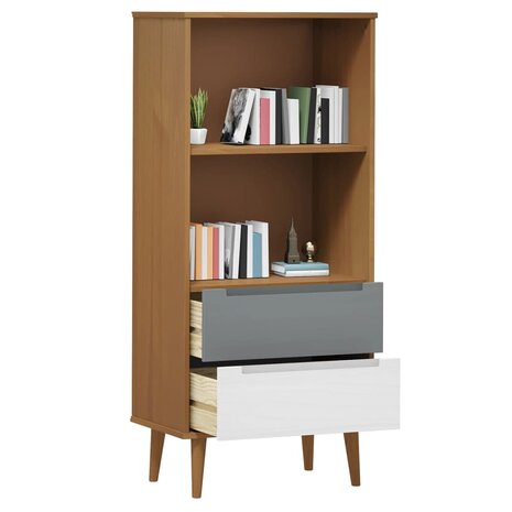 Boekenkast MOLDE 60x35x133,5 cm massief grenenhout bruin 8720845542245 3