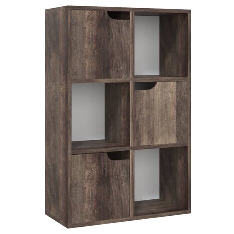 Boekenkast 60x27,5x88 cm bewerkt hout gerookt eikenkleur 8720286670019 4