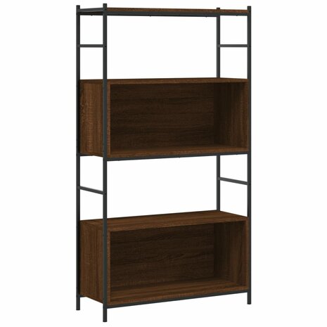 Boekenkast 80x30x145,5 cm bewerkt hout en ijzer bruin eikenkleur 8720845941017 2