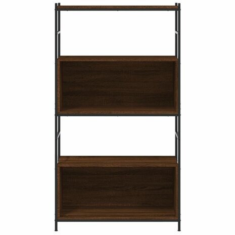 Boekenkast 80x30x145,5 cm bewerkt hout en ijzer bruin eikenkleur 8720845941017 4