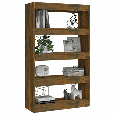 Boekenkast/kamerscherm 80x30x135 cm spaanplaat gerookt eiken 8720286844519 4