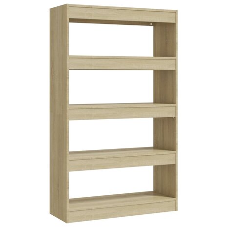 Boekenkast/kamerscherm 80x30x135 cm spaanplaat sonoma eiken 8720286843536 2