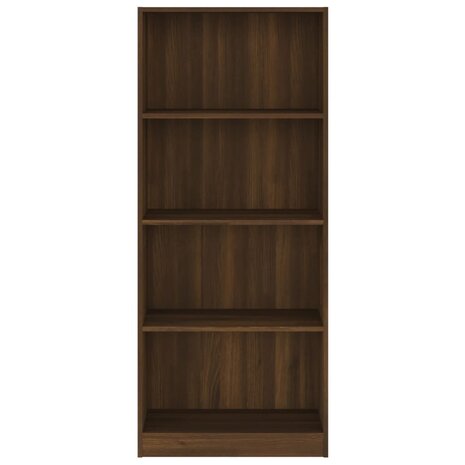 Boekenkast 4 schappen 60x24x142 cm bewerkt hout bruin eikenkleur 8720286976364 4