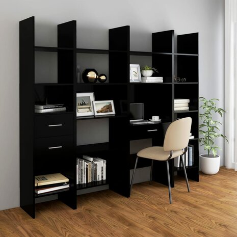 Boekenkast 60x35x180 cm bewerkt hout zwart 8720286352632 6