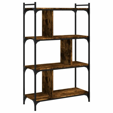 Boekenkast 4-laags 76x32x123 cm bewerkt hout gerookt eikenkleur 8720845418885 2