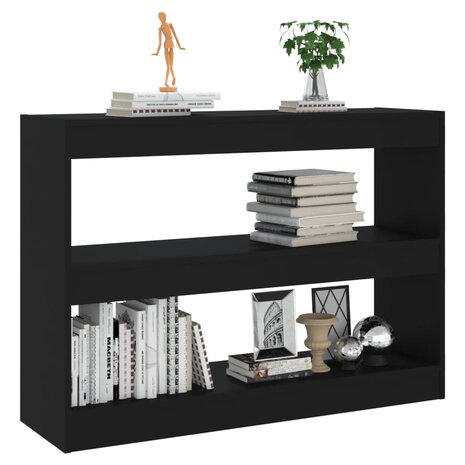 Boekenkast/kamerscherm 100x30x72 cm zwart 8720286843673 5