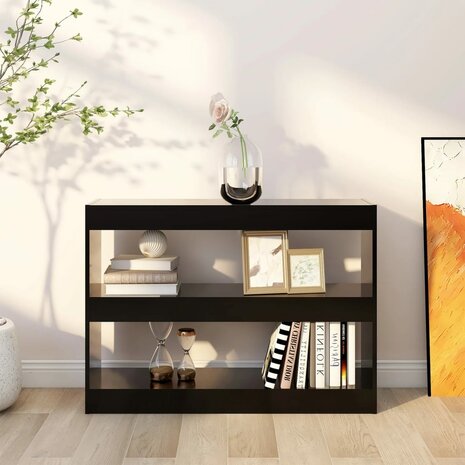 Boekenkast/kamerscherm 100x30x72 cm zwart 8720286843673 6