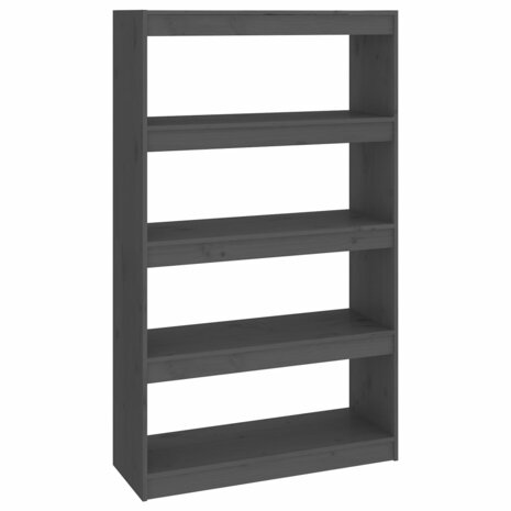 Boekenkast/kamerscherm 80x30x135,5 cm massief grenenhout grijs 8720286608951 2