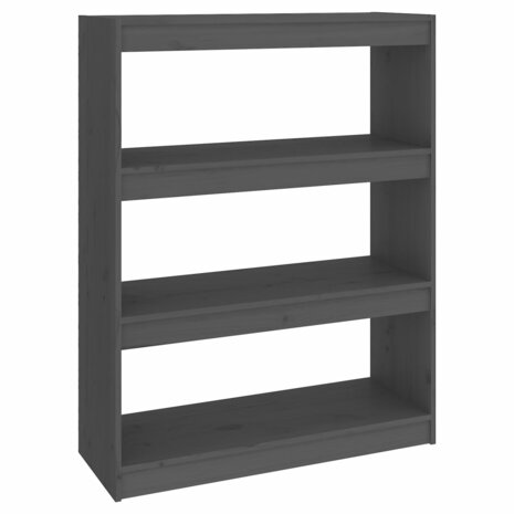 Boekenkast/kamerscherm 80x30x103,5 cm massief grenenhout grijs 8720286608906 2