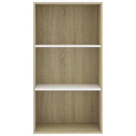 Boekenkast 3 schappen 60x30x114 cm hout wit sonoma eikenkleur 8719883815725 4