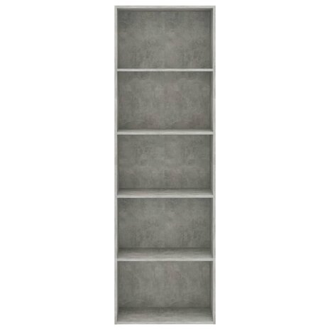 Boekenkast met 5 schappen 60x30x189 cm bewerkt hout betongrijs 8719883815893 4