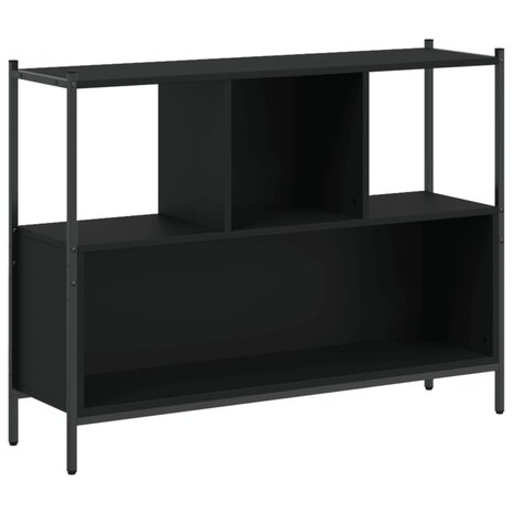 Boekenkast 102x28x77,5 cm bewerkt hout zwart 8721012339491 2