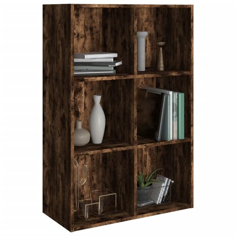 Boekenkast/dressoir 66x30x98 cm bewerkt hout gerookt eikenkleur 8720286975381 3