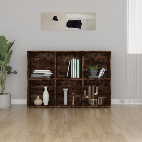 Boekenkast/dressoir 66x30x98 cm bewerkt hout gerookt eikenkleur 8720286975381 4