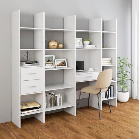 Boekenkast 40x35x180 cm bewerkt hout wit 8720286352717 6