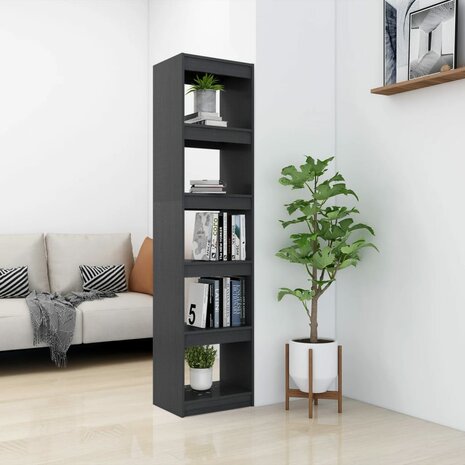 Boekenkast/kamerscherm 40x30x167,5 cm massief grenenhout grijs 8720286608500 3