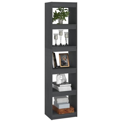 Boekenkast/kamerscherm 40x30x167,5 cm massief grenenhout grijs 8720286608500 4