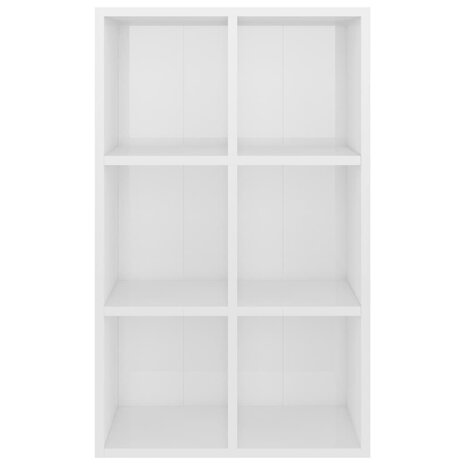 Boekenkast/dressoir 66x30x98 cm bewerkt hout hoogglans wit 8719883675091 6