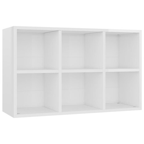 Boekenkast/dressoir 66x30x98 cm bewerkt hout hoogglans wit 8719883675091 9