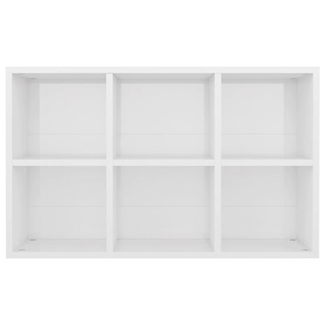 Boekenkast/dressoir 66x30x98 cm bewerkt hout hoogglans wit 8719883675091 10