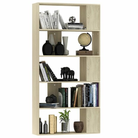 Boekenkast/kamerscherm 80x24x159 cm bewerkt hout sonoma eiken 8719883672632 3