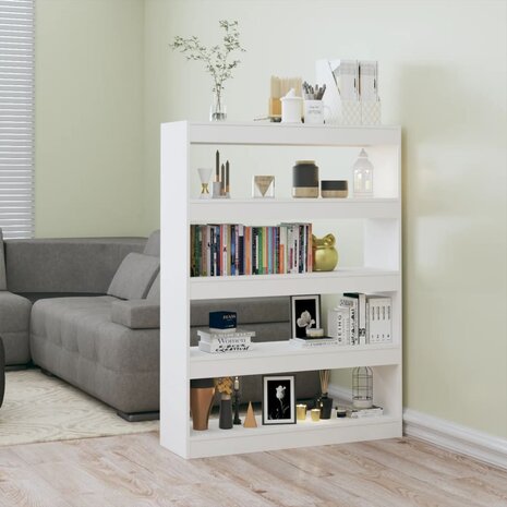 Boekenkast/kamerscherm 100x30x135 cm hoogglans wit 8720286843802 1