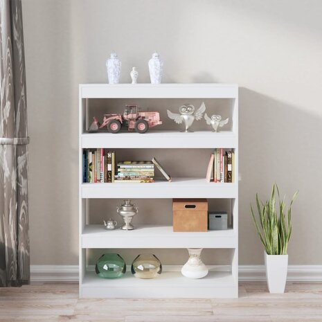 Boekenkast/kamerscherm 100x30x135 cm hoogglans wit 8720286843802 7