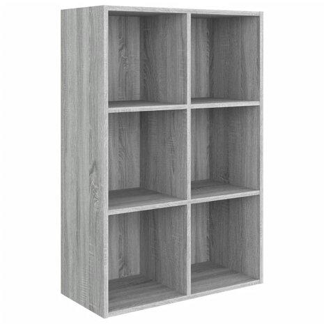 Boekenkast/dressoir 66x30x98 cm bewerkt hout grijs sonoma eiken 8720286975398 2