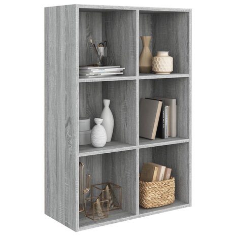 Boekenkast/dressoir 66x30x98 cm bewerkt hout grijs sonoma eiken 8720286975398 3