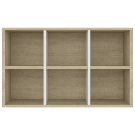 Boekenkast/dressoir 66x30x98 cm bewerkt hout wit sonoma eiken 8719883675084 10