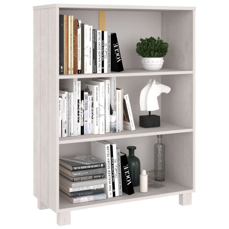 Boekenkast HAMAR 85x35x112 cm massief grenenhout wit 8720286818312 6